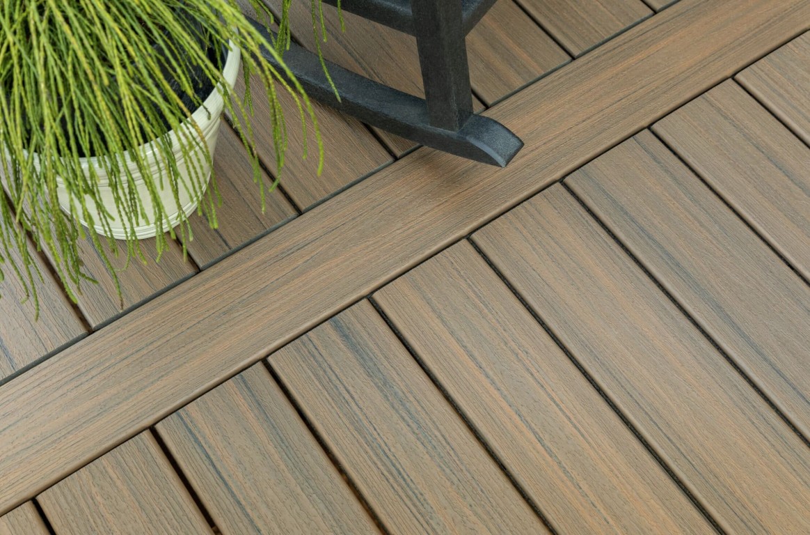 Close-up view of durable composite decking material installed in Hacienda Heights, CA